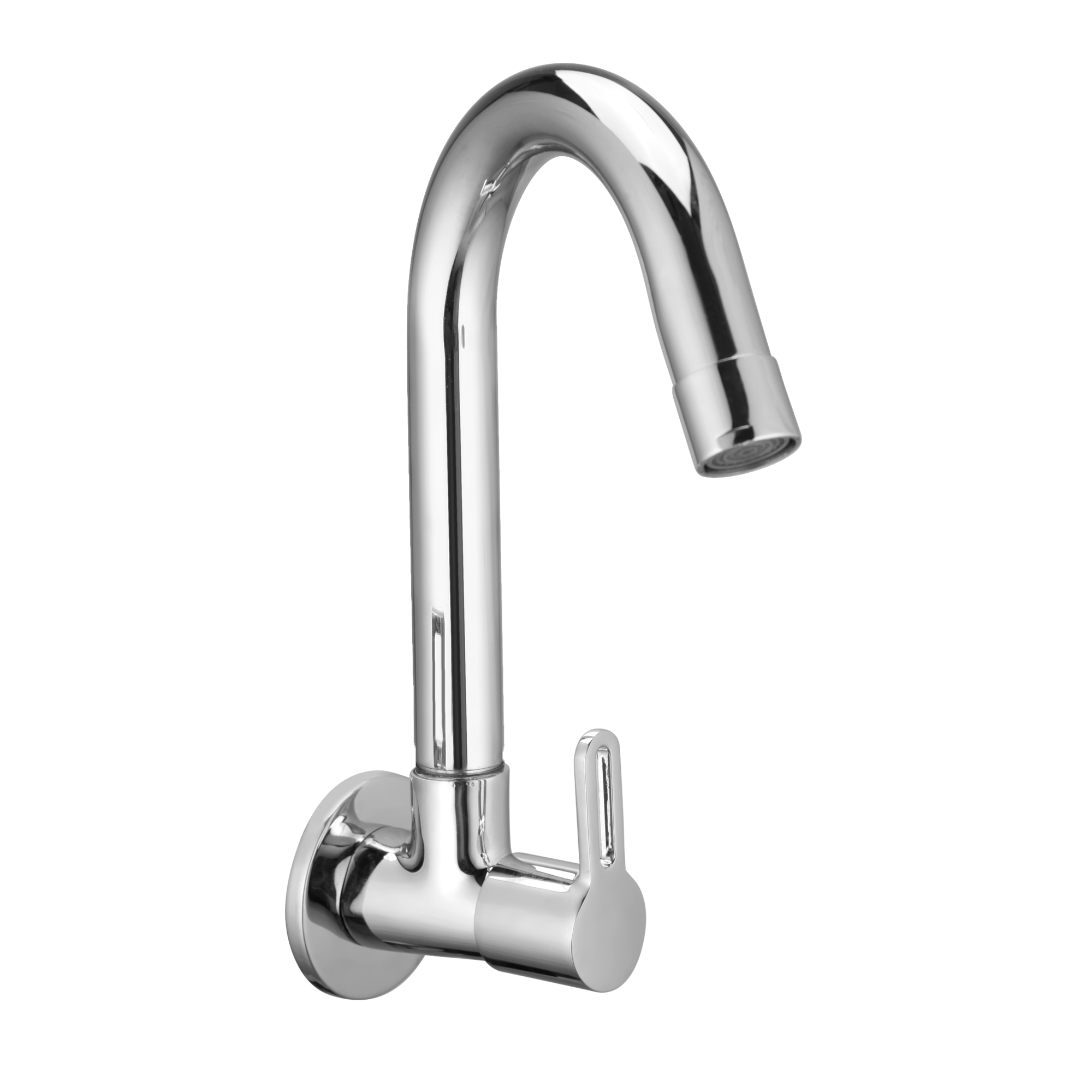 Sink Cock With Swivel Spout And Wall Flange