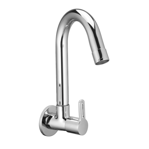 Sink Cock With Swivel Spout And Wall Flange