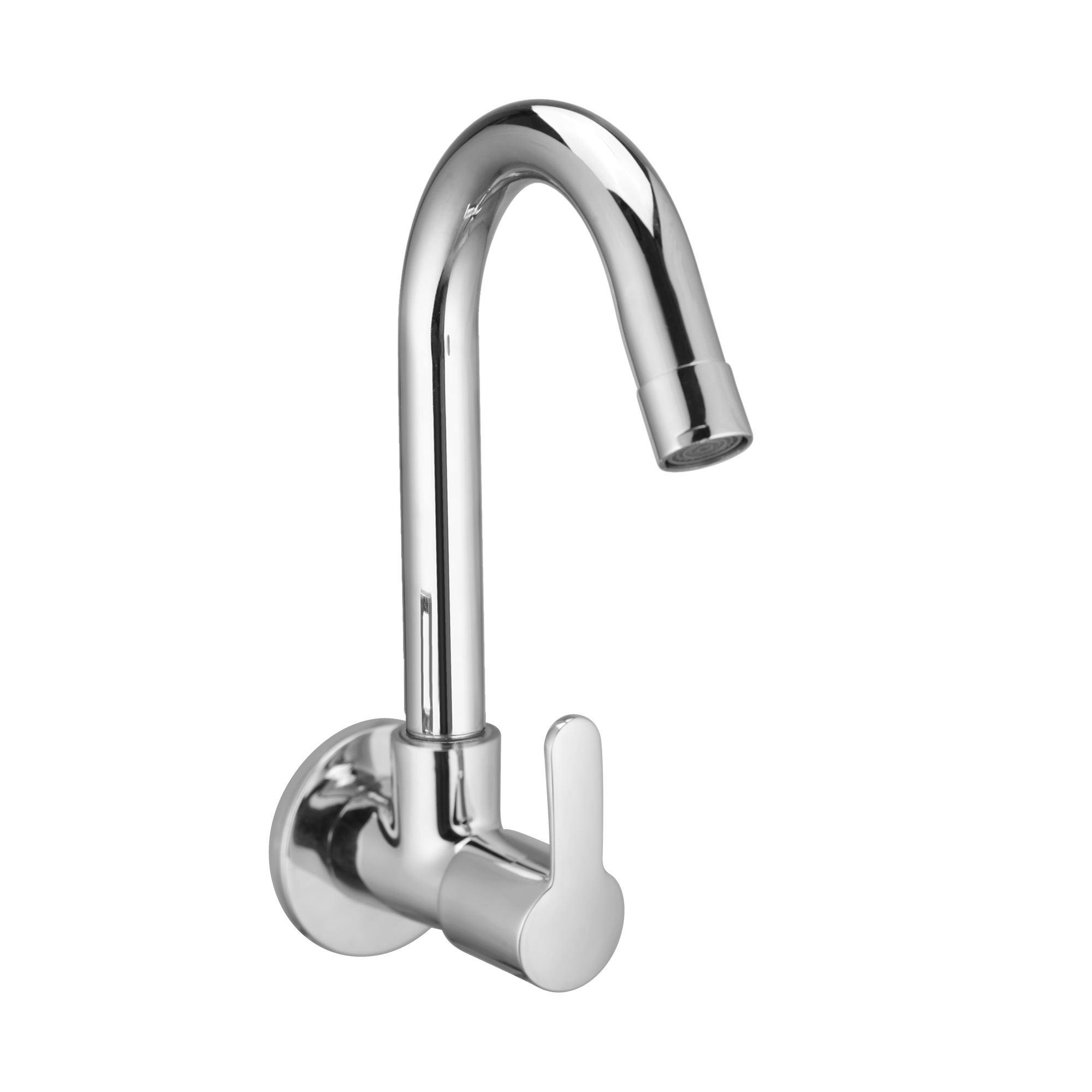Sink Cock With Swivel Spout And Wall Flange