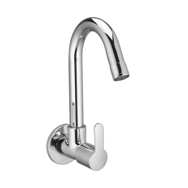 Sink Cock With Swivel Spout And Wall Flange