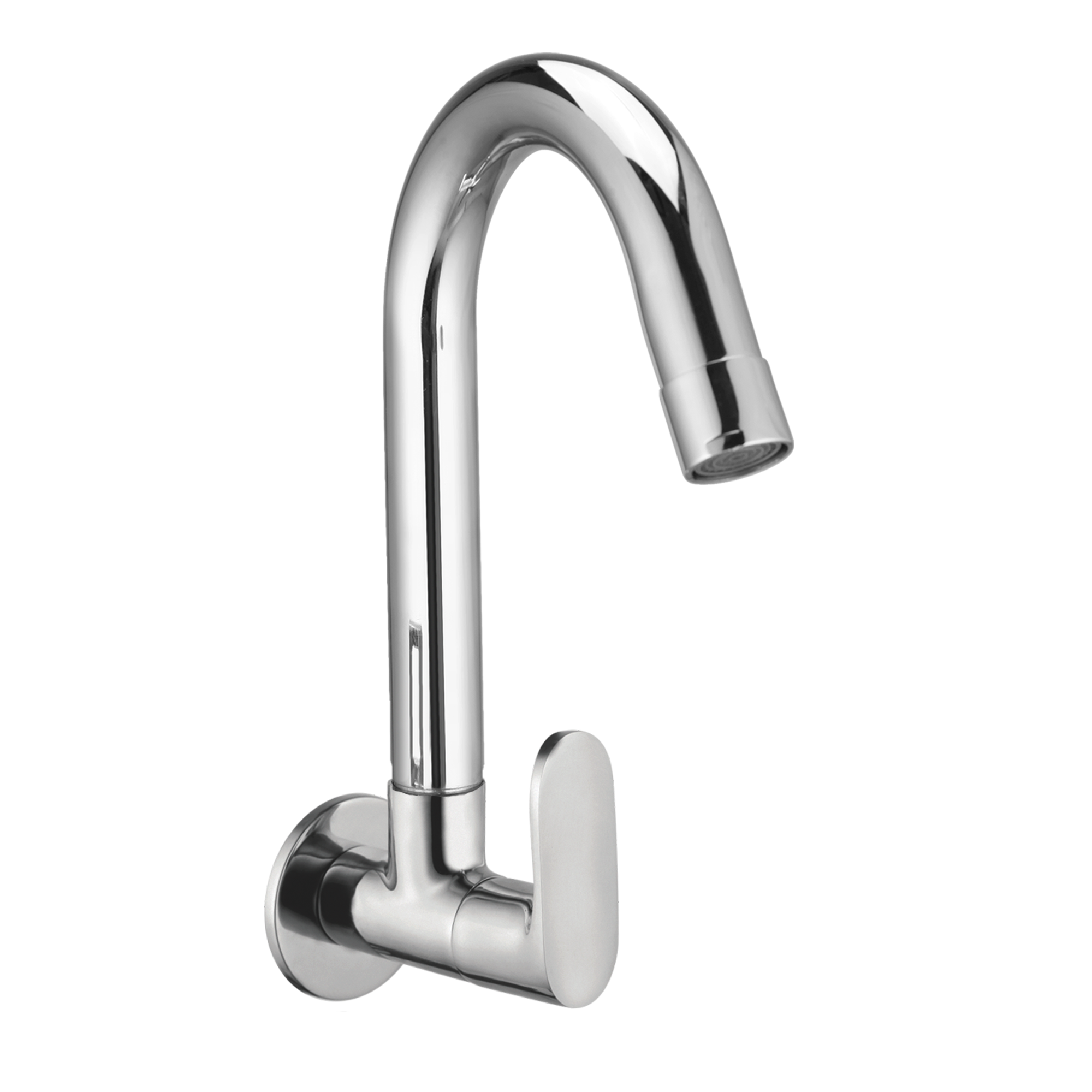 Sink Cock With Swivel Spout And Wall Flange