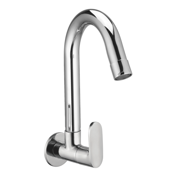 Sink Cock With Swivel Spout And Wall Flange