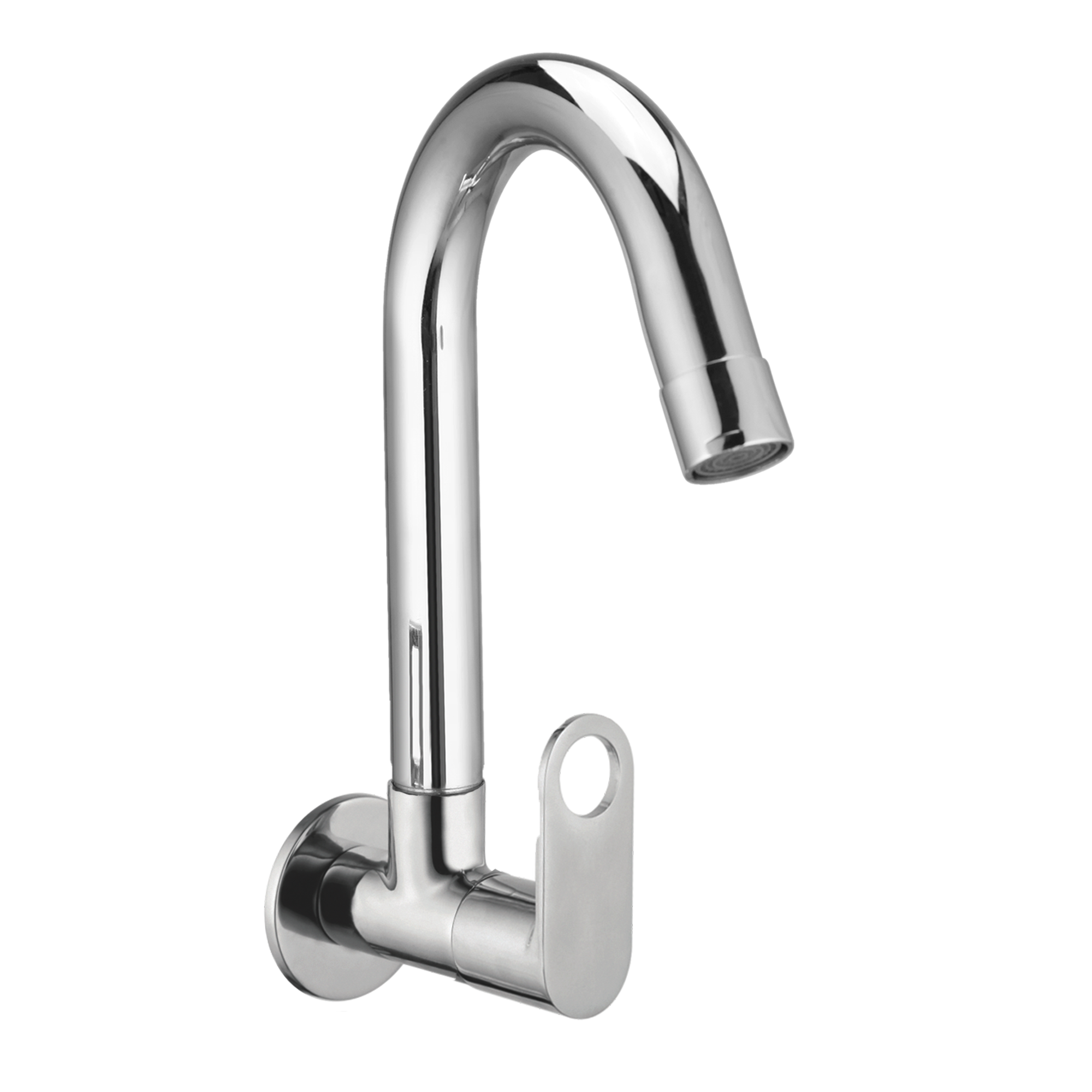Sink Cock With Swivel Spout And Wall Flange