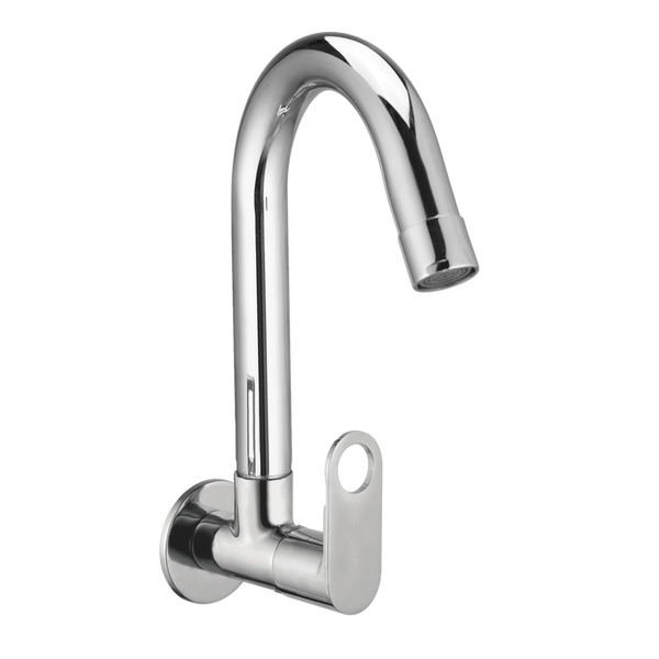Sink Cock With Swivel Spout And Wall Flange