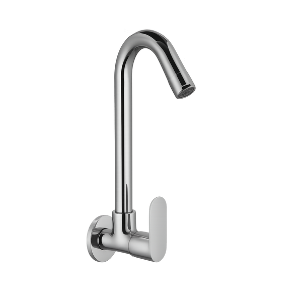 Sink Cock With Swivel Spout And Wall Flange