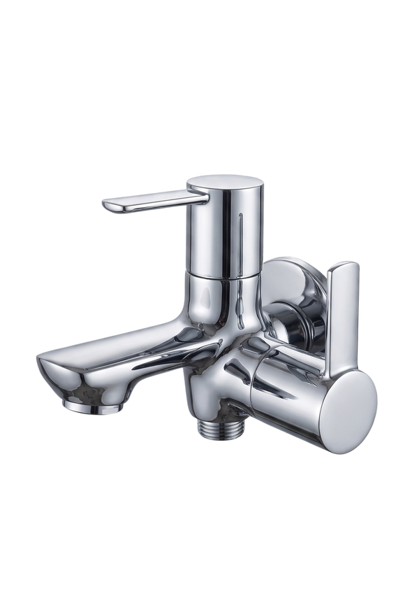 Bib Cock Two In One With Side Handle And Wall Flange
