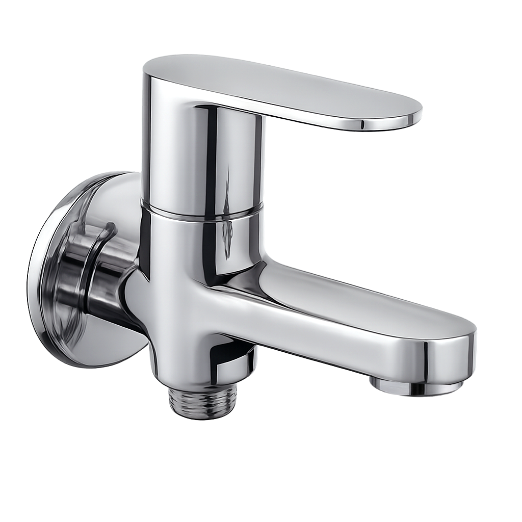 Bib Cock Two In One With Wall Flange