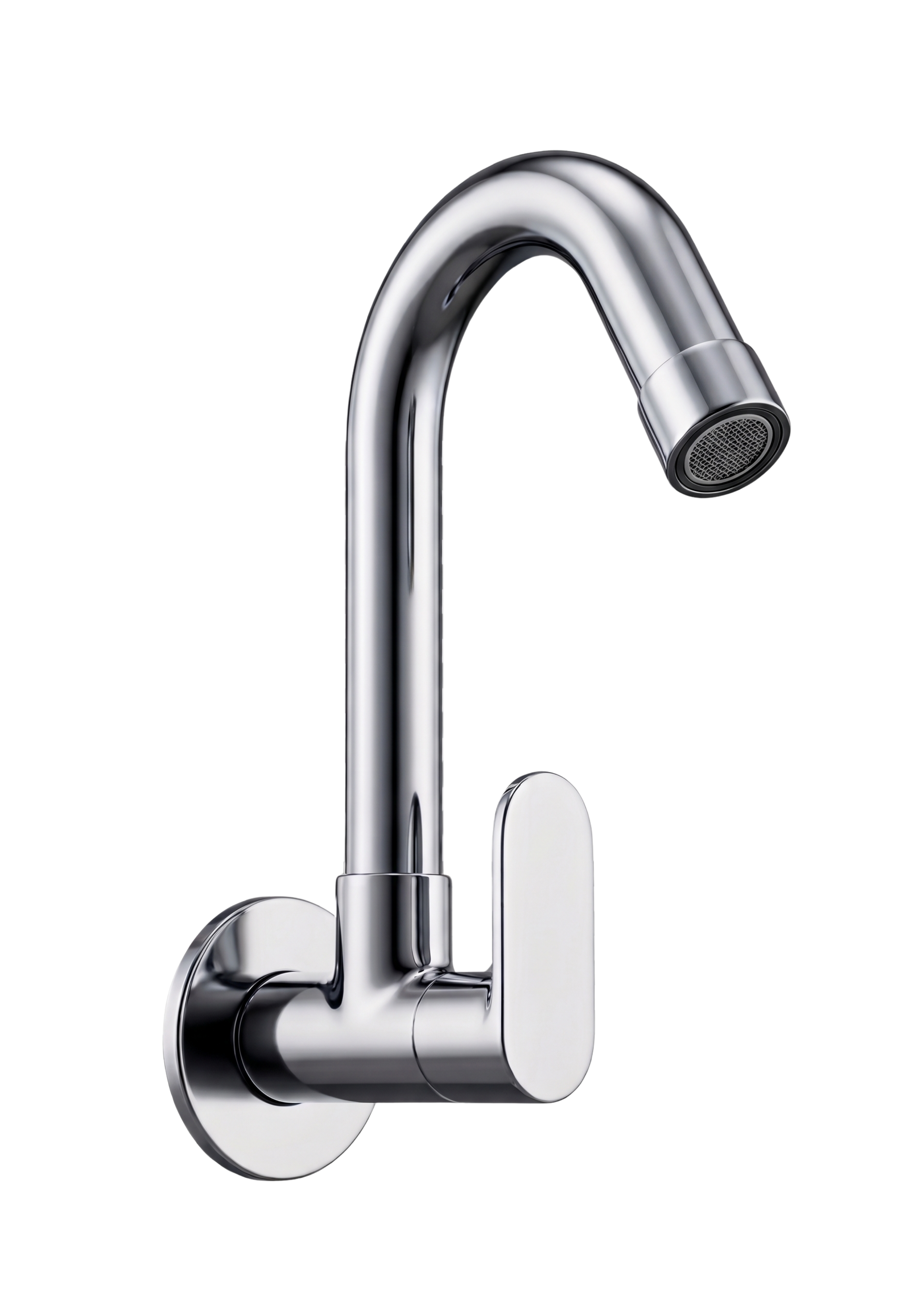 Sink Cock With Swivel Spout And Wall Flange