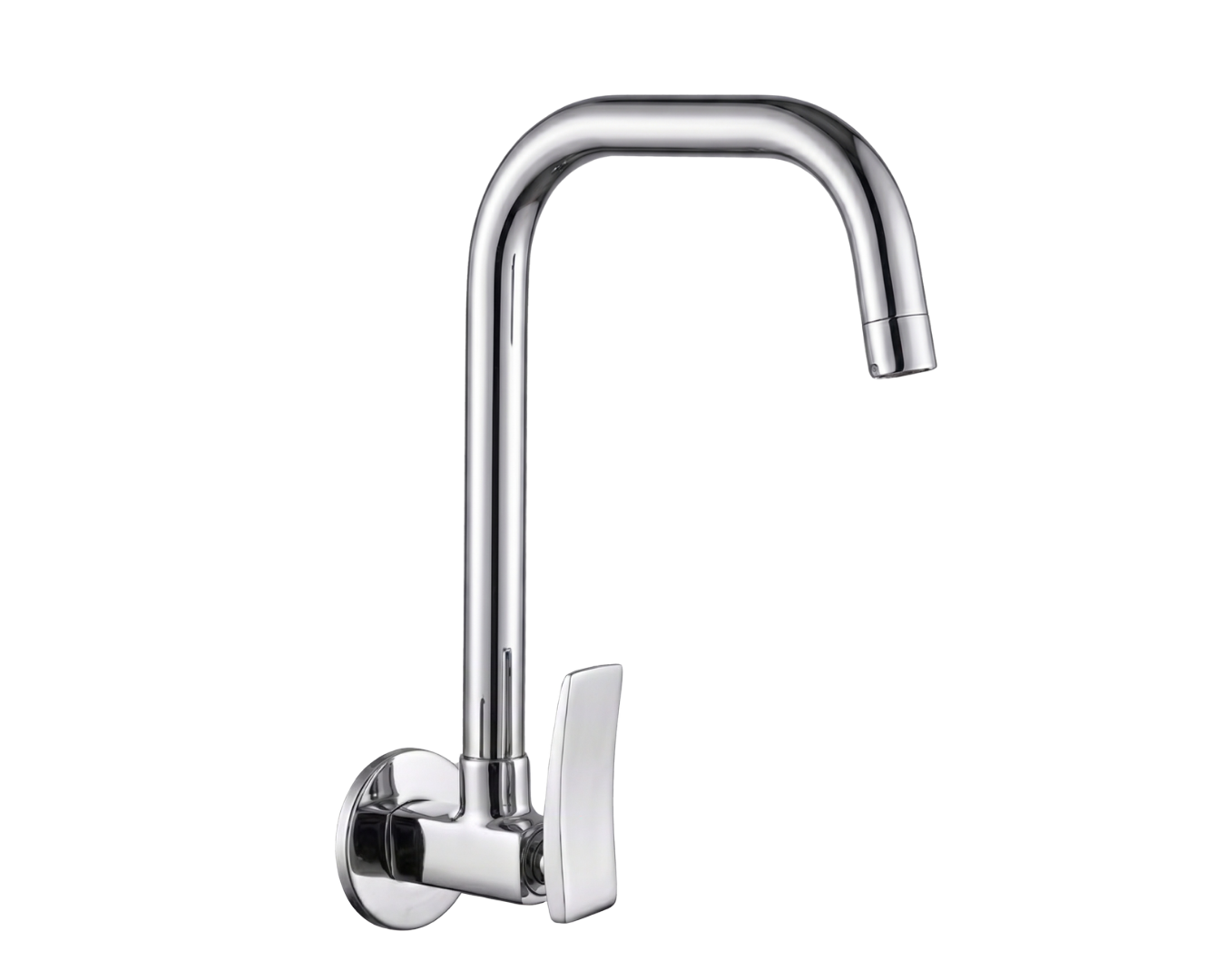 Sink Cock U Shaped Swivel Spout And Wall Flange