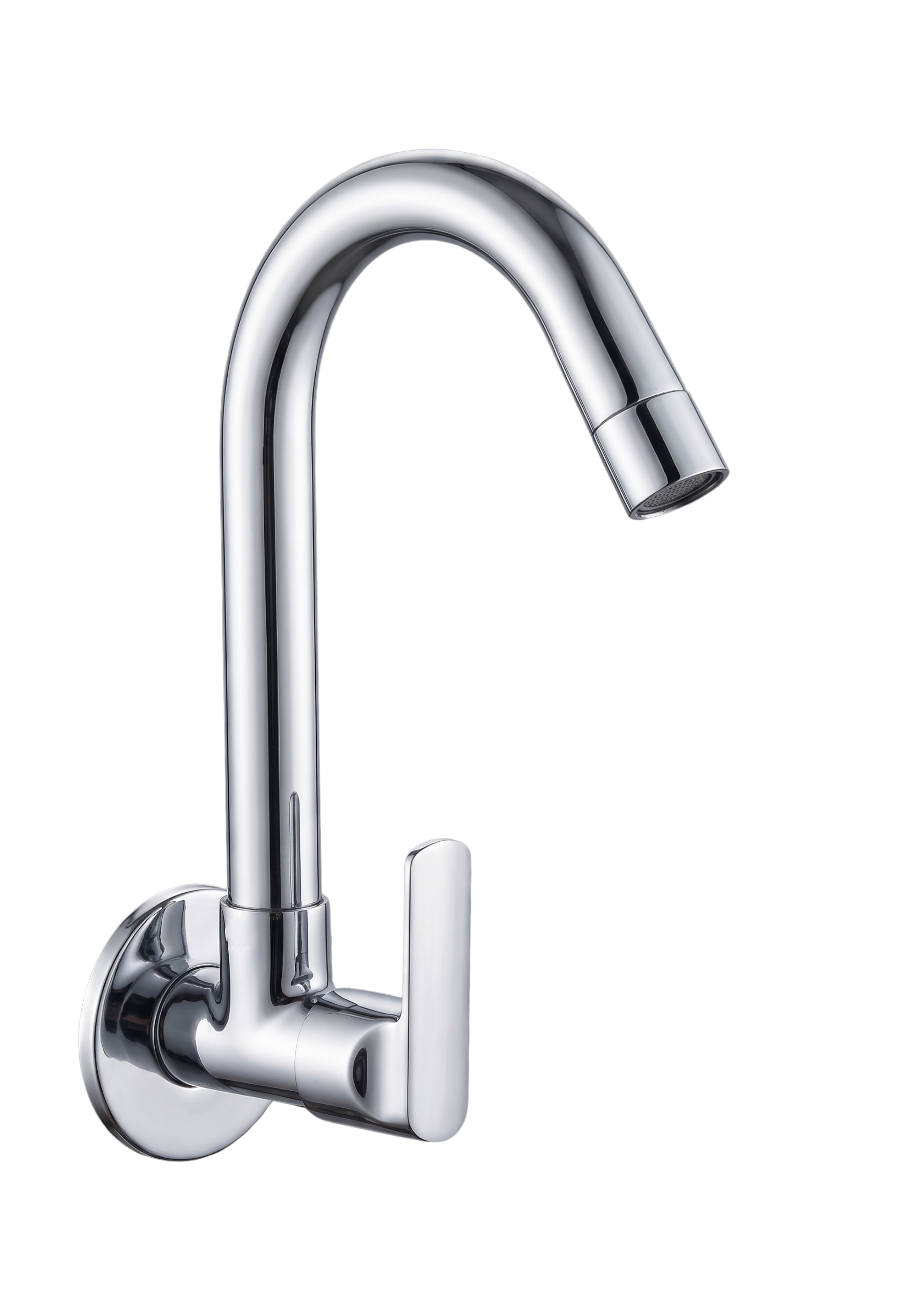 Sink Cock With Swivel Spout And Wall Flange