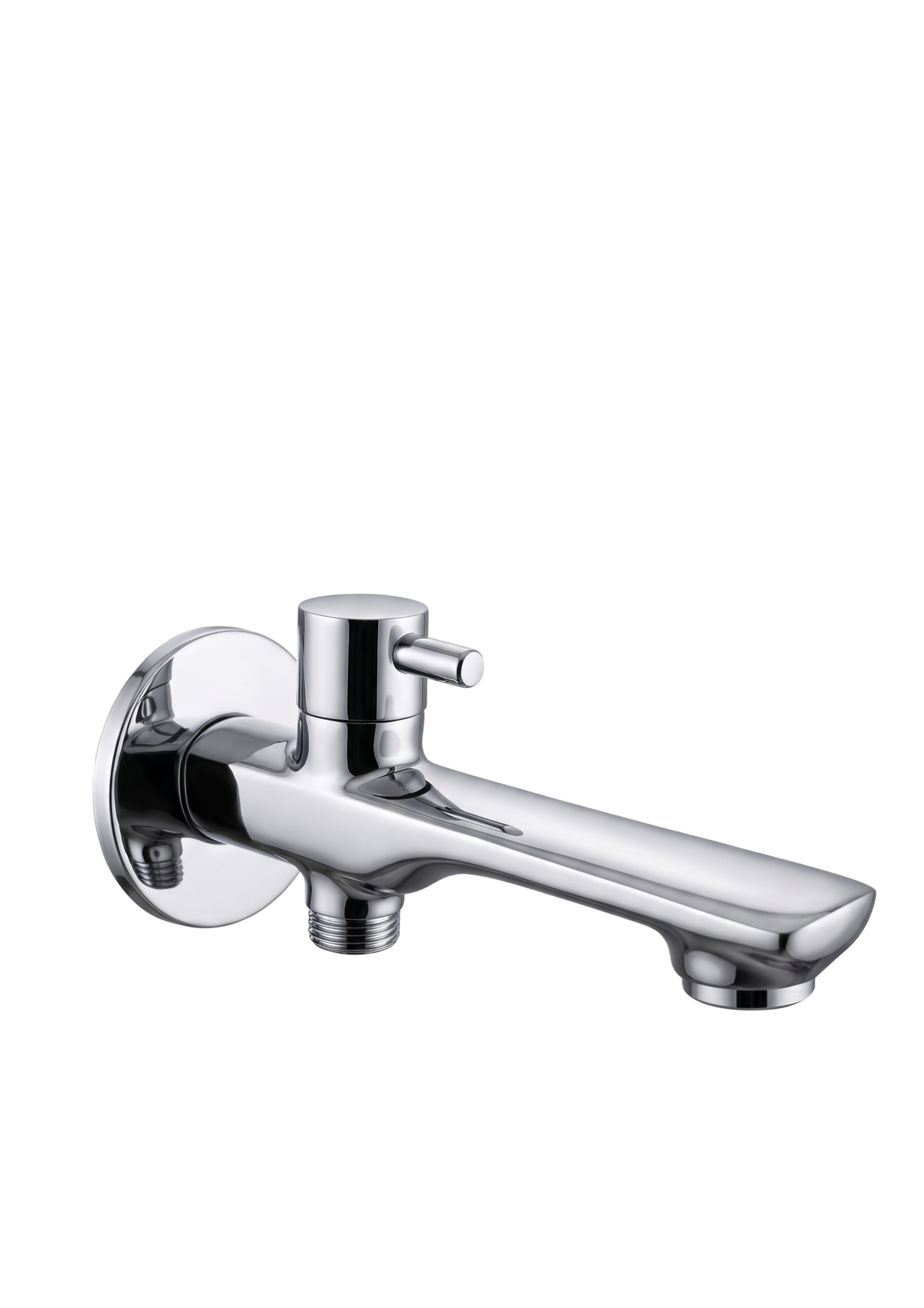Wall Spout With Wall Flange And Arrangement For Telephonic Shower