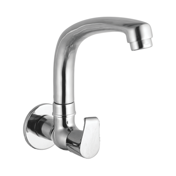 Sink Cock With Cast Spout And Wall Flange