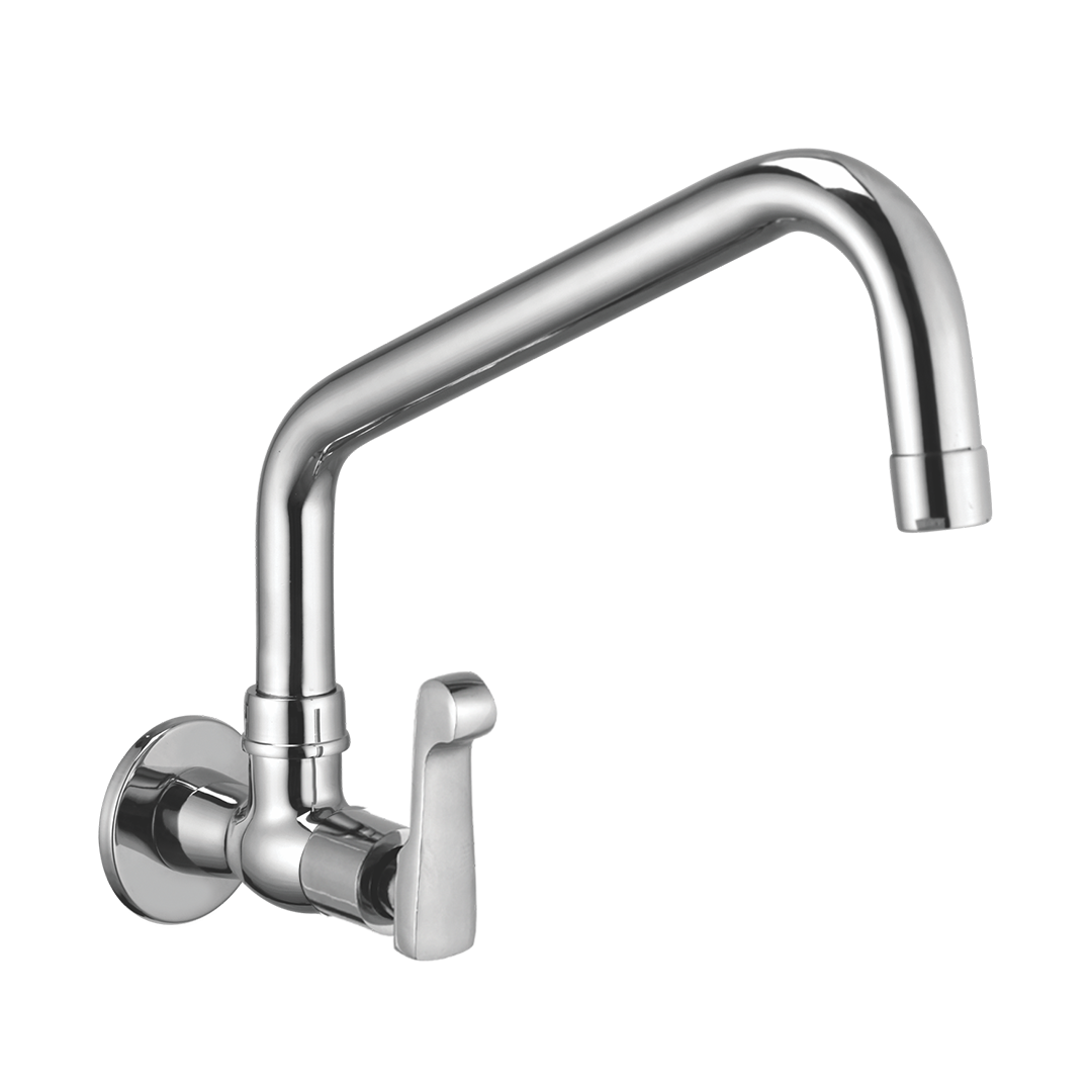 Sink Cock With 200 MM (8") Swivel Spout And Wall Flange