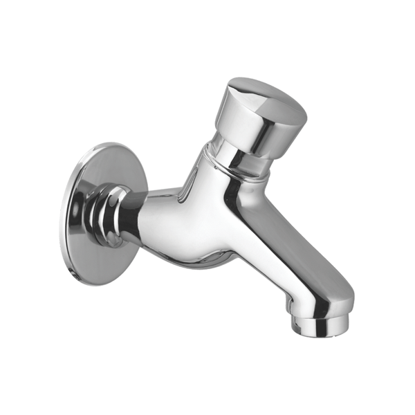 Auto Closing Bib Cock With Wall Flange