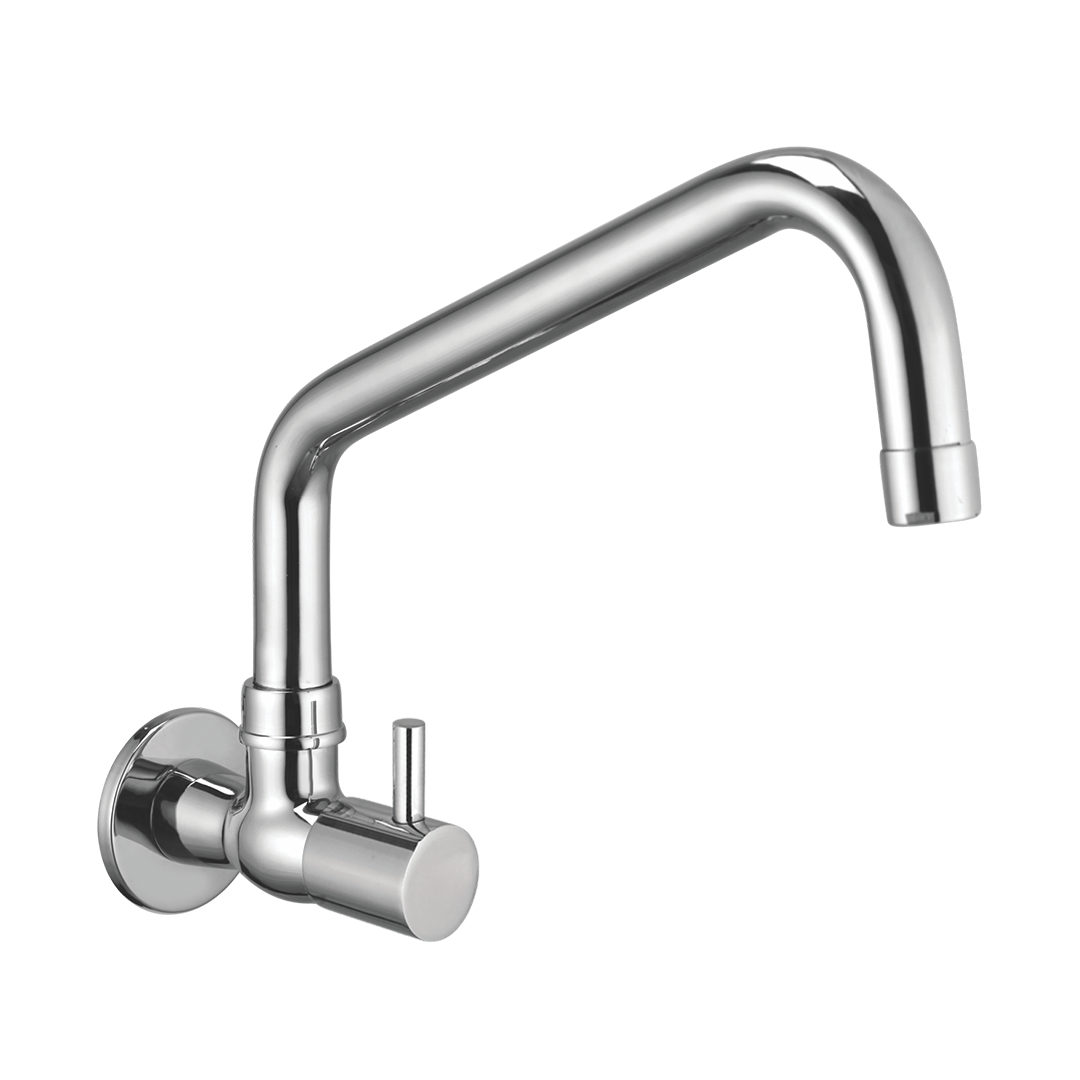 Sink Cock With 200 MM (8") Swivel Spout And Wall Flange