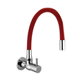 Meta Sink Cock With Flexible Spout 'Red' And Wall Flange