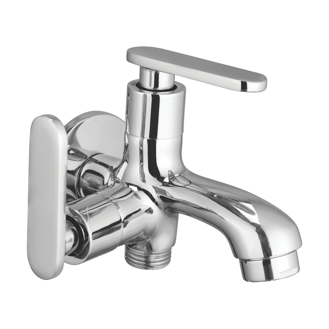 Bib Cock Two In One With Side Handle And Wall Flange