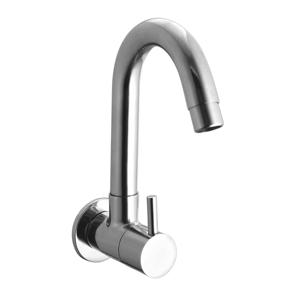 Sink Cock With Swivel Spout And Wall Flange