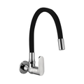 Devyn Sink Cock With Flexible Spout 'Black' And Wall Flange