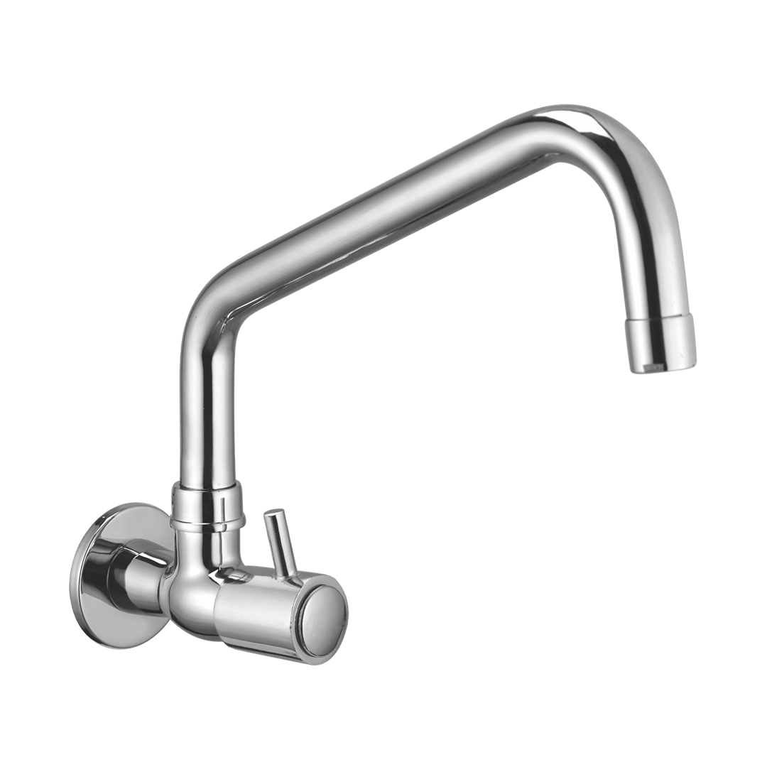 Sink Cock With 200 MM (8") Swivel Spout And Wall Flange