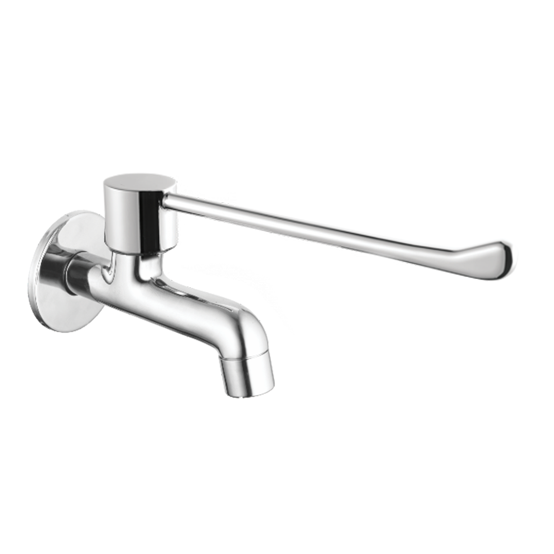 Meta Bib Cock Long Nose With Wall Flange And 200 MM Lever Handle