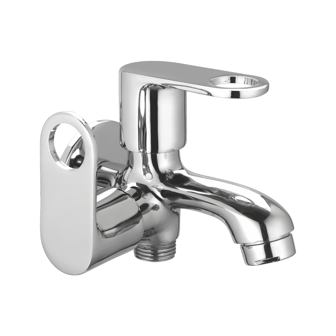 Bib Cock Two In One With Side Handle And Wall Flange