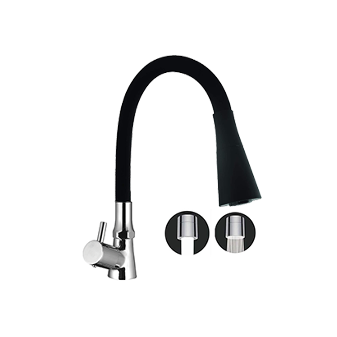 Meta Swan Cock With Flexible Spout Dual Flow 'Black'