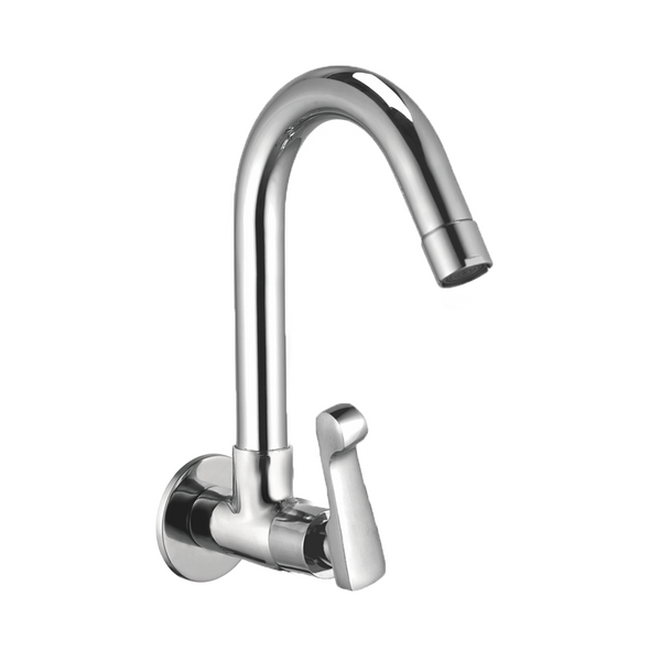 Sink Cock With Swivel Spout And Wall Flange