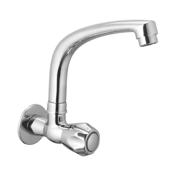 Sink Cock With Cast Spout And Wall Flange