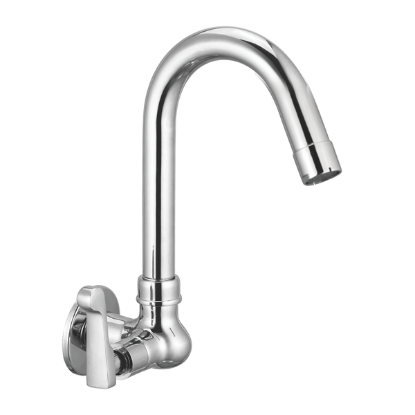 Sink Cock 'R' With Swivel Spout And Wall Flange