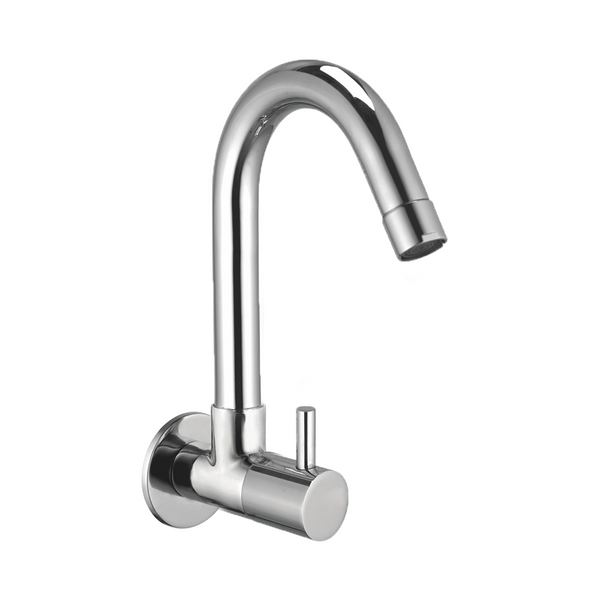 Sink Cock With Swivel Spout And Wall Flange