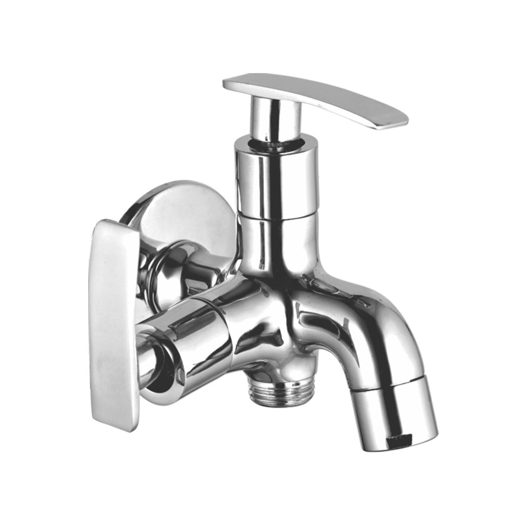 Bib Cock Two In One With Side Handle And Wall Flange
