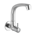 Sink Cock With Cast Spout And Wall Flange