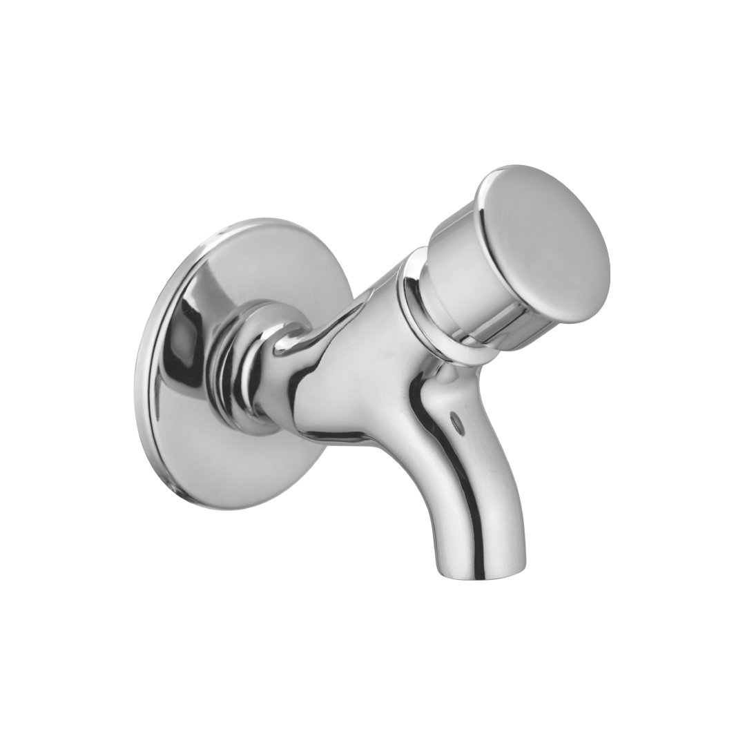 Push Bib Cock With Wall Flange