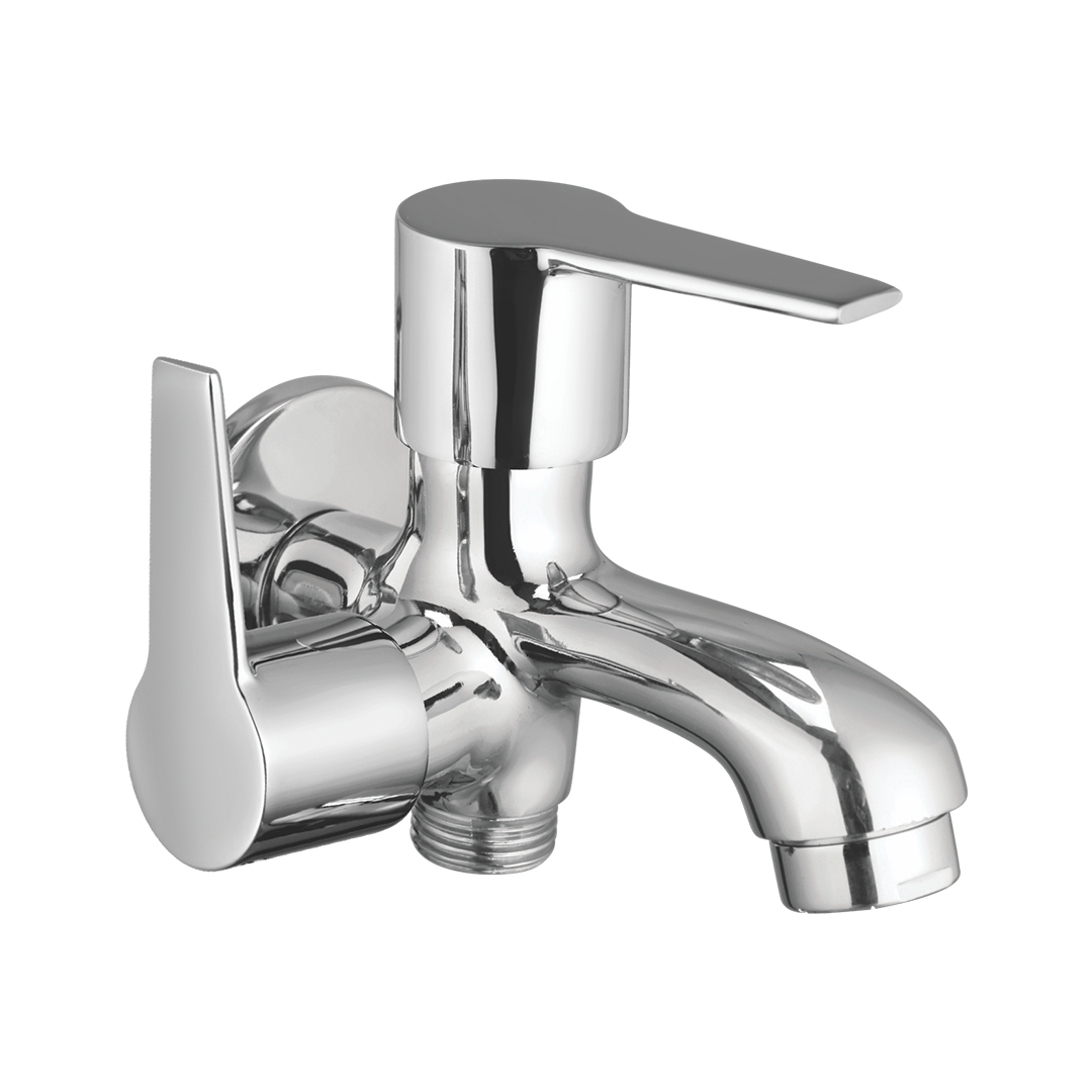 Bib Cock Two In One With Side Handle And Wall Flange