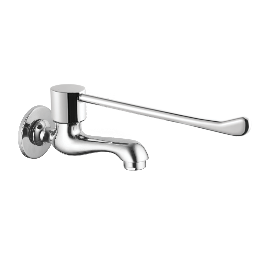 Amaze Bib Cock Long Nose With Wall Flange And 200 MM Lever Handle