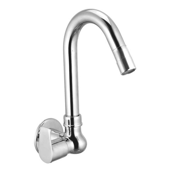 Sink Cock 'R' With Swivel Spout And Wall Flange