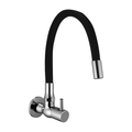 Meta Sink Cock With Flexible Spout 'Black' And Wall Flange