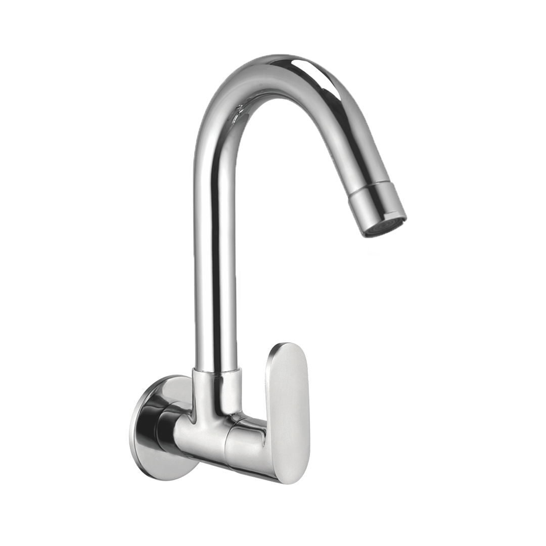 Sink Cock With Swivel Spout And Wall Flange