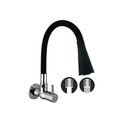 Meta Sink Cock With Flexible Spout Dual Flow 'Black' And Wall Flange