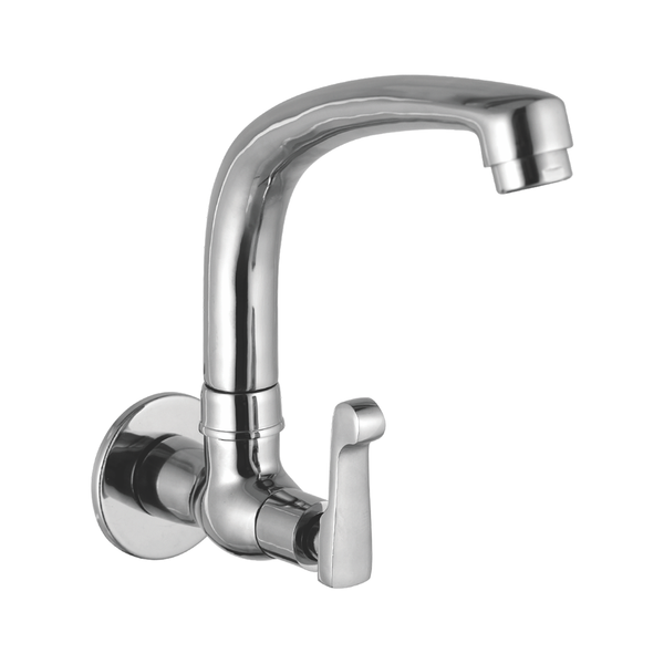 Sink Cock With Cast Spout And Wall Flange